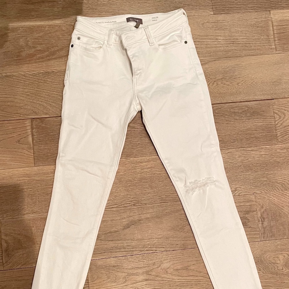 DL1961 White Jeans, Low Rise, Ankle Length, Size 14